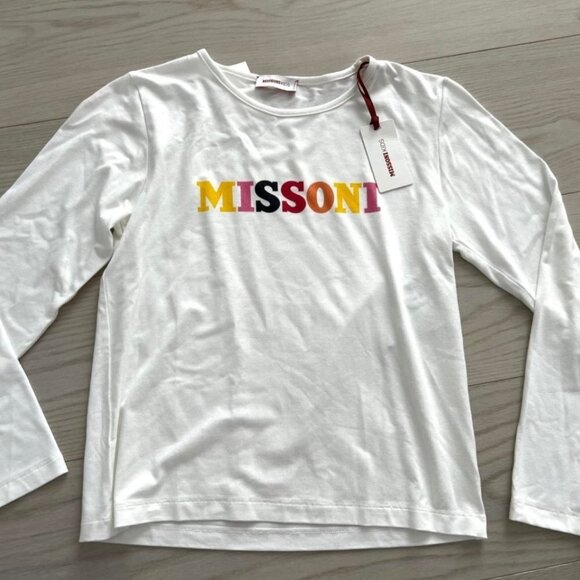Missoni Kids Girls Logo Top White